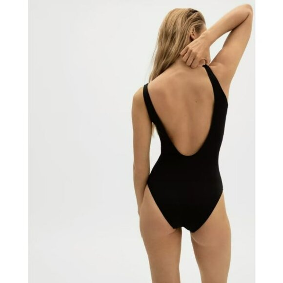 Everlane The Square-Neck One-Piece Black Swimsuit Size Small NWT - Picture 6 of 10